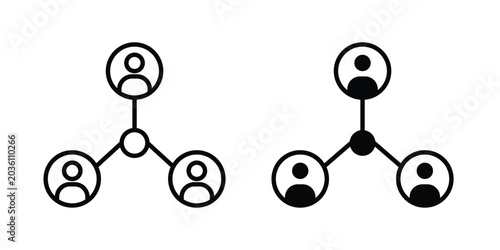 Bild auf Leinwand Stakeholders icon. Linear icon collection. flat black icons