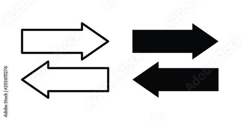 Tableau sur toile Transfer arrows icon. Linear icon collection. flat black icons