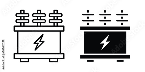 Tableau sur toile Transformer icon. Linear icon collection. flat black icons