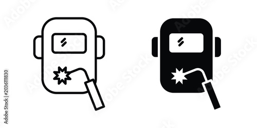Slika na platnu Welding icon. Linear icon collection. flat black icons