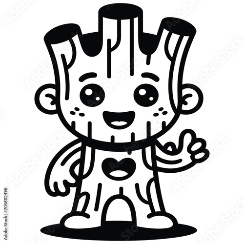 Cute Cartoon Dog Holding a Bone Vector Illustration