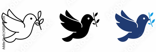Foto Flying Bird of Peace and Love icon collections.
