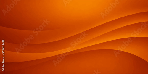 Schilderij op canvas Orange abstract wave background design with smooth flowing curves and bright gol