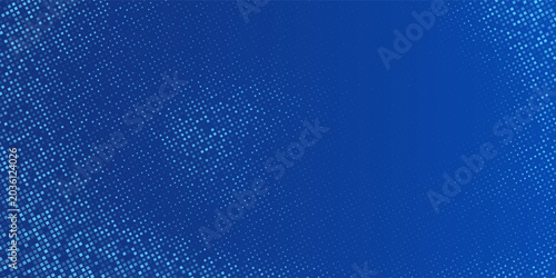 Blue pixel background. Abstract digital pattern with square elements grid. Futuristic dotted mesh with gradient effect. Geometric minimal digital design. Modern vector illustration.