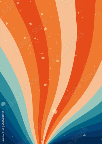 Blue and yellow rainbow textured groovy poster.
