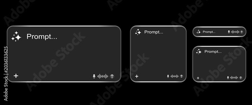 Tableau sur toile Set of Transparent Glass UI AI Chat Input Search Bars and Text Fields