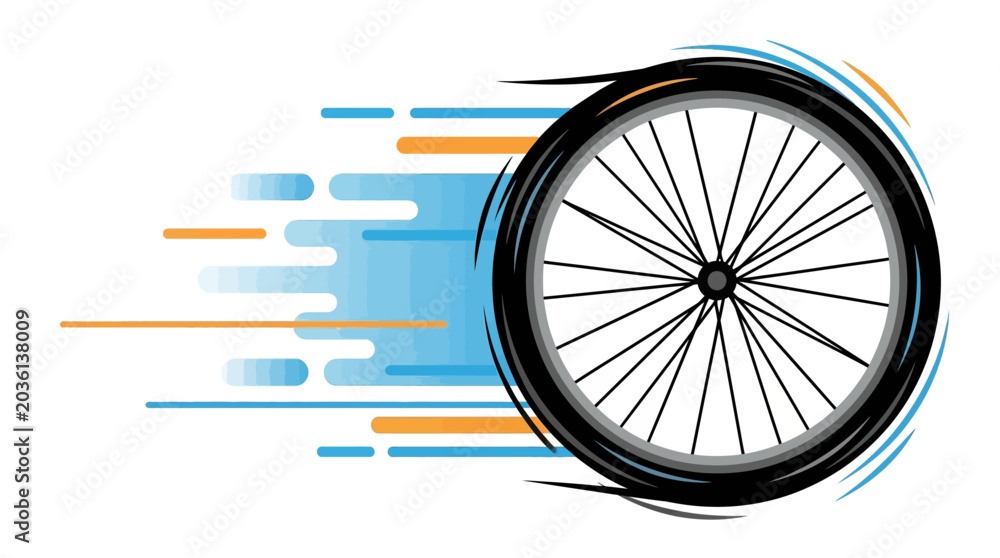Fototapeta premium bicycle wheel speed motion