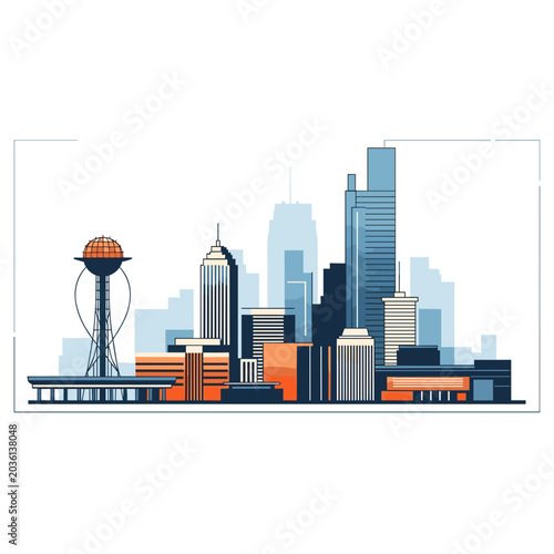 Modern Knoxville Tennessee Urban Panorama