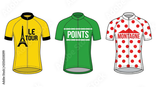 Foto Cycling Jerseys: Tour de France Leader, Points, Mountains