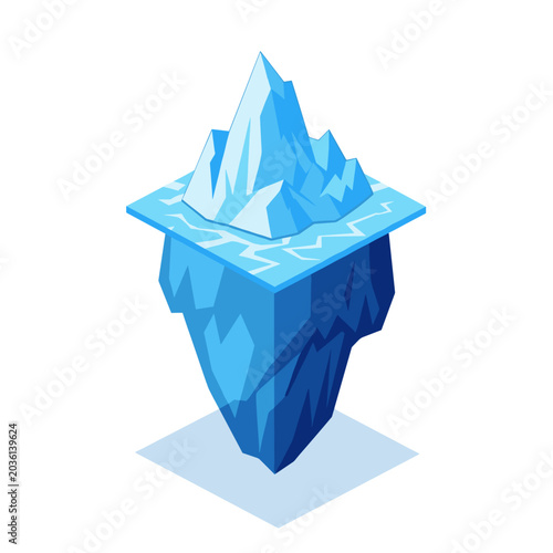 Isometric Blue Iceberg 3D Graphic