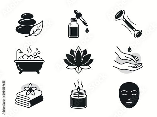 Luxury spa and self-care concept illustration for premium wellness and beauty salon branding