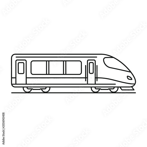 Train transportation vehicle side view