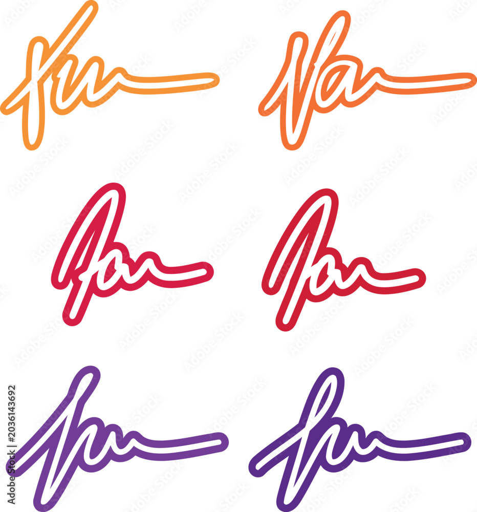 Fototapeta premium colorful signatures on white background