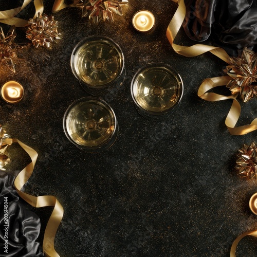 Celebrating in style with luxurious decorations and sparkling glasses for a birthday party