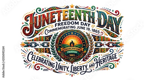 Juneteenth Day Celebrating Freedom and Liberation Poster Vibrant Juneteenth Commemoration Graphic with Pan-African Colors June 19th Freedom and Unity Celebration Banner