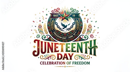 Juneteenth Day Celebrating Freedom and Liberation Poster Vibrant Juneteenth Commemoration Graphic with Pan-African Colors June 19th Freedom and Unity Celebration Banner