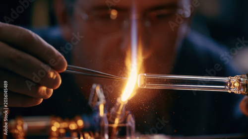 Precision Glass Manipulation in High-Detail Close-Up Shot