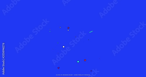Abstract Blue Background with Subtle Floating Geometric Particles.