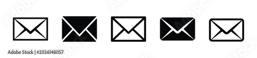 Email icon set. Set of mail , envelope and communication icon - Stock Vector 