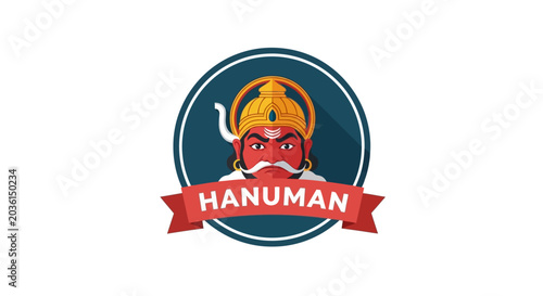 Photography Lord Hanuman Vector Portrait Logo Design