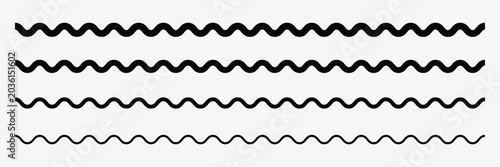 Schilderij op canvas Wave line and wavy zigzag pattern lines
