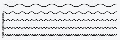 Canvas Print Wave line and wavy zigzag pattern lines