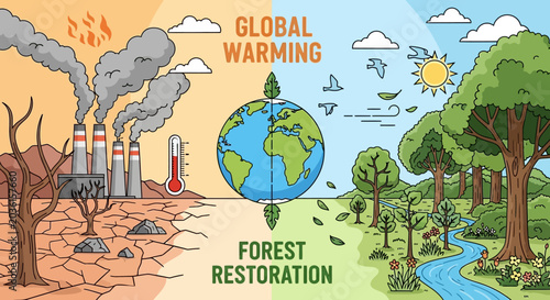 Bild auf Leinwand Global Warming vs