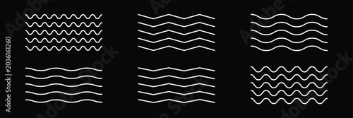 Obraz na plátně Wave line and wavy zigzag pattern lines