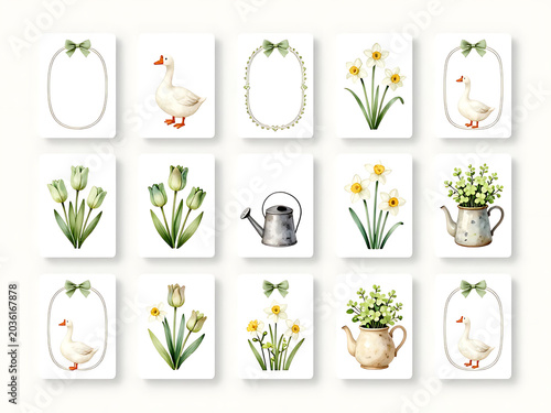 vector set of spring flowers