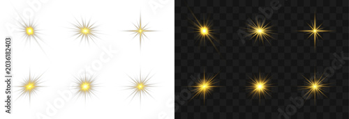 Photos Bright yellow sunray glow with radiant sunlight beams and golden lens flare burst on transparent background realistic summer energy explosion vector illustration concept design