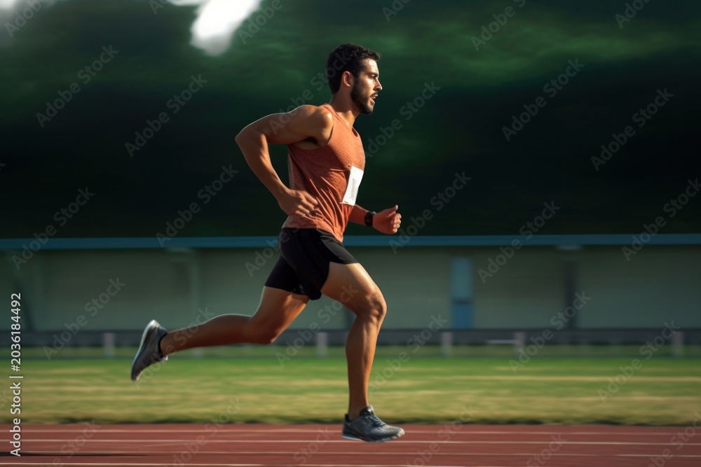 Obraz premium Running jogging determination concentration.