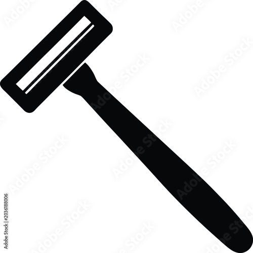 razor silhouette vector art illustration, black and white design