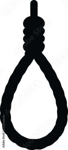 rope cord silhouette vector art illustration, black and white design