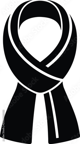 scarf silhouette vector art illustration, black and white design
