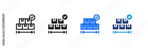 Konstfotografi Workplace Standardization Box Scale icon concept with flat Black White Background