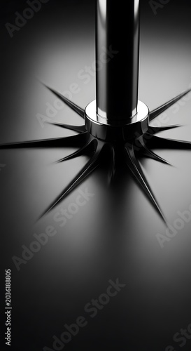 Metal spike, sharp point, industrial detail, close-up