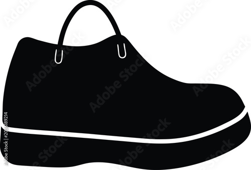 shoe bag silhouette vector art illustration, black and white design