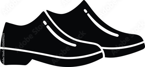 shoe covers silhouette vector art illustration, black and white design