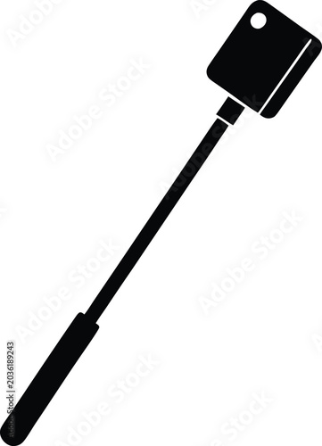 selfie stick silhouette vector art illustration, black and white design