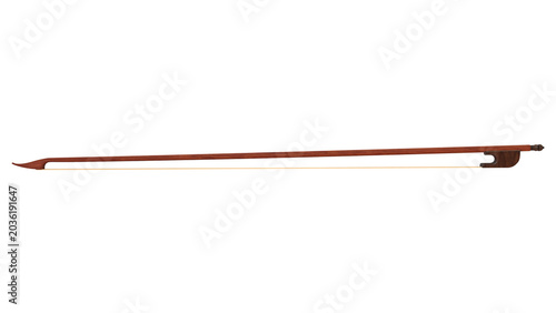 Foto Professional wooden violin bow with horsehair and ebony frog, isolated on a transparent background