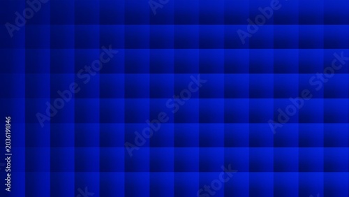 Dark blue abstract background featuring a seamless geometric pattern of glowing light squares and a digital technology mosaic grid illustration