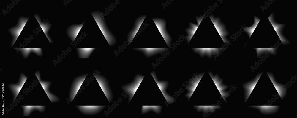 Obraz premium Set of triangle illuminate light frames