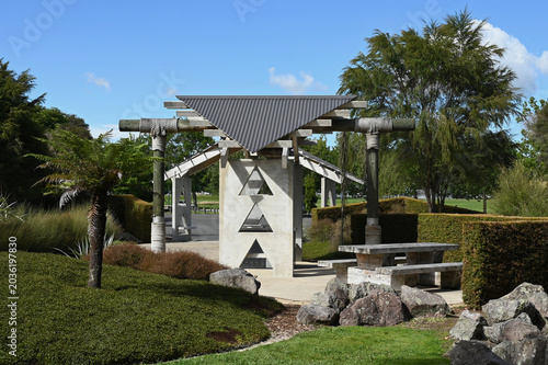 Modern Outdoor Pavilion in Landscaped Park