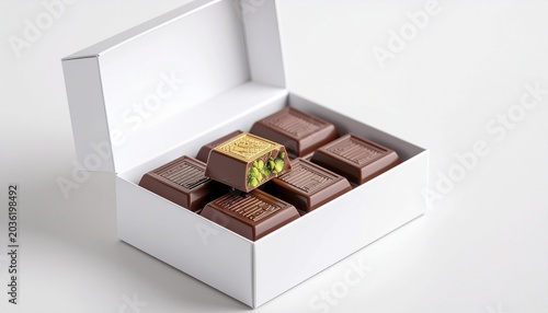 白色の箱に入ったチョコレート
