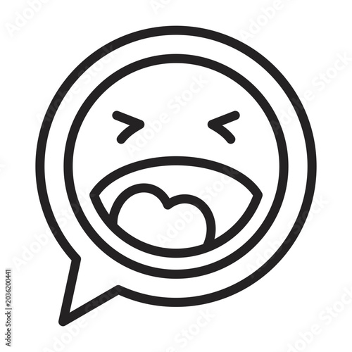 Tableau sur toile Laughter Icon - Black Outline