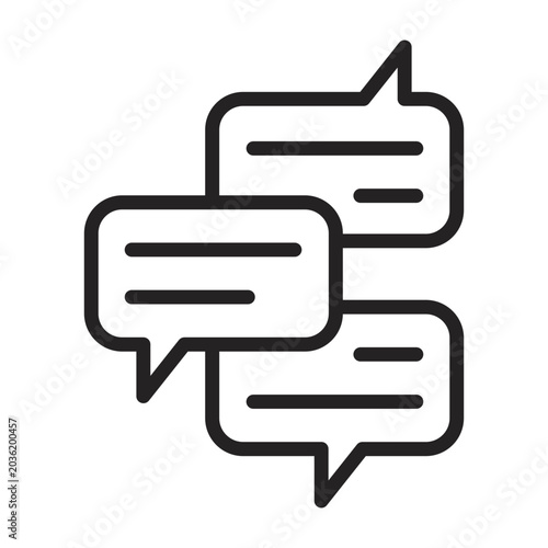 Bilde på lerret Chatting Icon - Black Outline