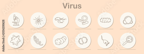 Photography Virus set icon