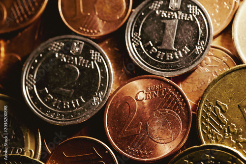 Fotografie Euro coins close up