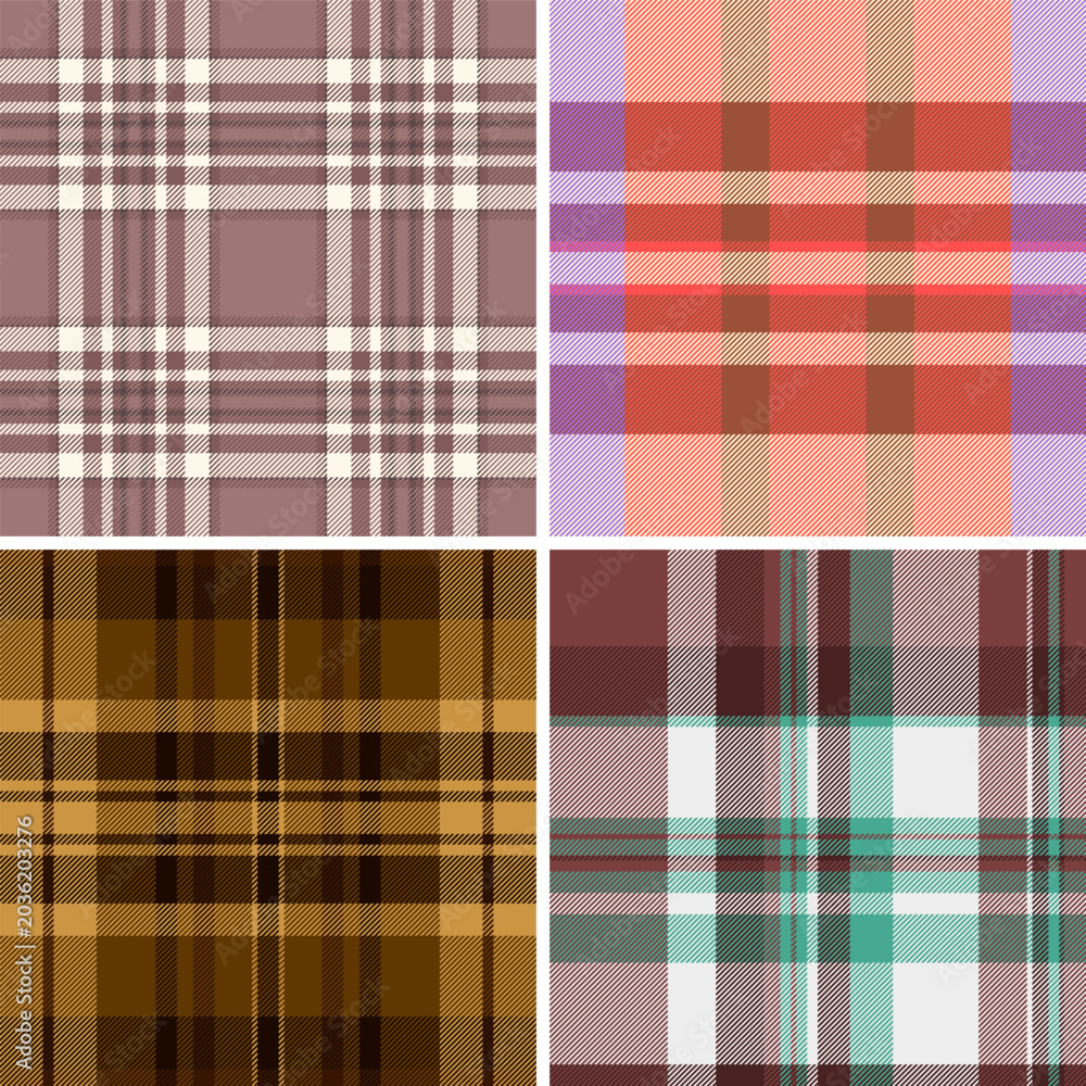 Фотография Plaid pattern collection for digital summer products