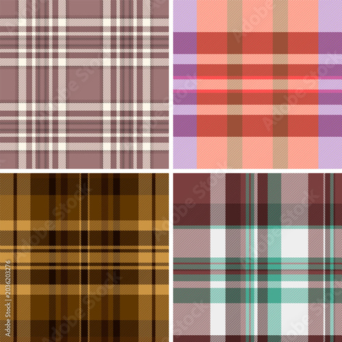 Foto Plaid pattern collection for digital summer products